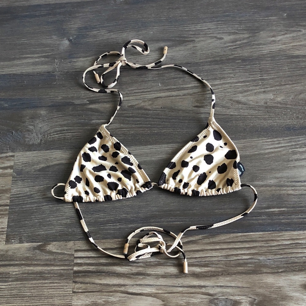 Triangl Swimwear Triangle Bikini Tie Top Animal Print Medium